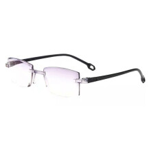 Rimless Reading Glasses for Men Women, Blue Light Blocking UV400 Protection Anti-Glare Transparent Lens, Lightweight Frameless Reader with