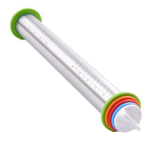 Stainless Steel Rolling Pin with Adjustable Thickness Rings, Precision Dough Roller for Uniform Baking Results, Non Stick Surface Facilitates Easy