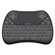 Kabelloses Tastatur-Set, tragbare Mini-Tastatur mit Fernbedienung, Touchpad und RGB-Hintergrundbeleuchtung, kompakte 2,4-GHz-Funktastatur mit