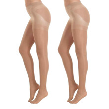Hoge taille afslankpanty, corrigerende panty, corrigerende kousen, panty voor dames (2 paar, huidskleur)