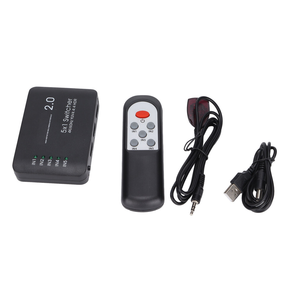 Hdmi 2.0 Switch 5-Port 4K@60Hz Hdr Ir Remote Black 5071376677061