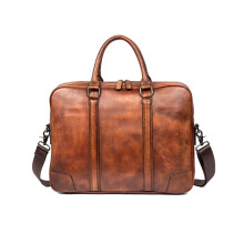 Leather Briefcases for Men, Cowhide Shoulder Bags, Laptop Totes, Brown Messenger Bags, Durable Carrying Cases