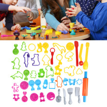 Ensemble de 41 pièces d'outils en plastique pour pâte à modeler pour enfants, couleurs vives, formes variées
