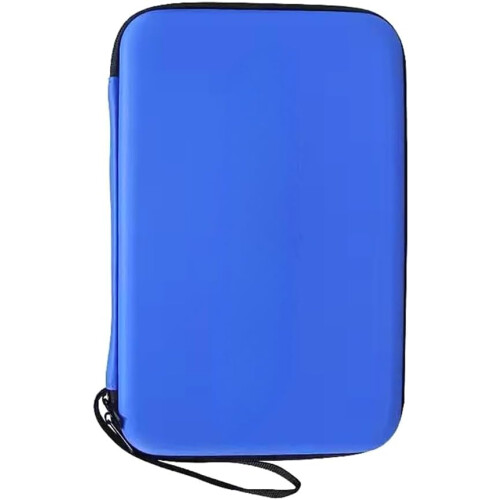 Square Table Tennis Paddle Bag Hard Case Portable Blue Paddle Box 1