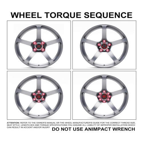 Écrous de Roue M12x1,5, Écrous de Roue Renflés AcornChrome de Conception Monobloc 1