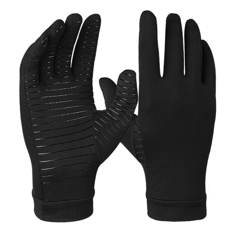 Compression Gloves for Hand Pain, Arthritis Pain Relief Gloves with Full Finger Compression Support, Copper-Infused Breathable and Anti-Slip Palm