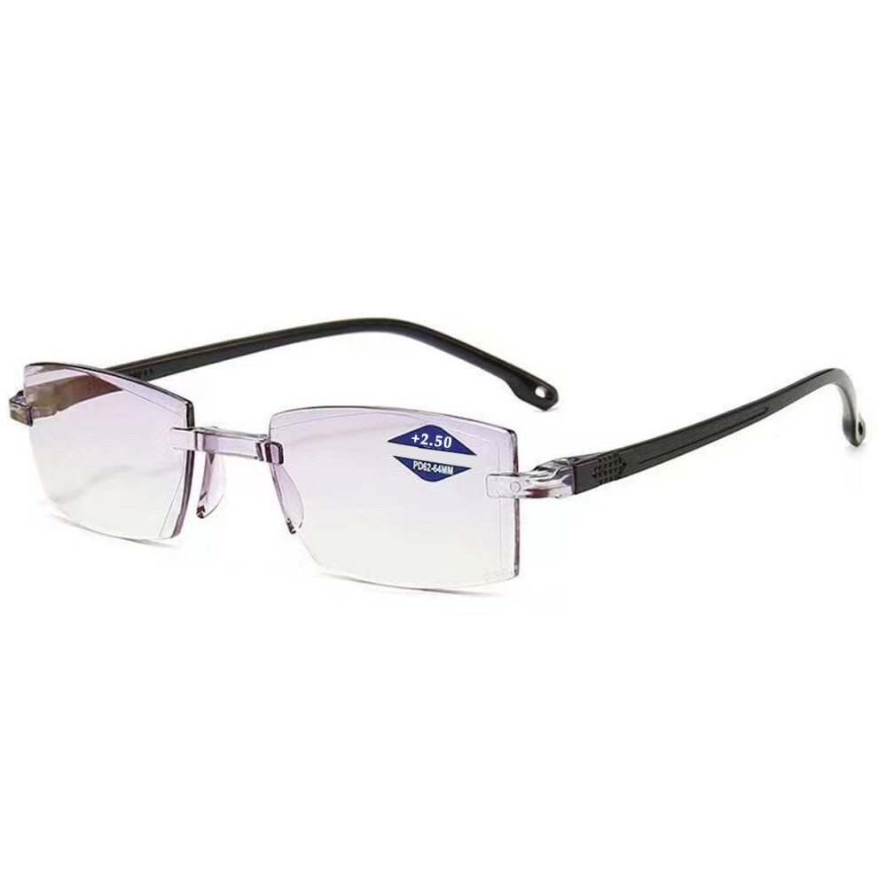 Light/Blue Frameless Smart Reading Eyewear, Oil-Proof Weight With Intelligent Dual Focus Reading Glasses And Anti- Features, Progressive