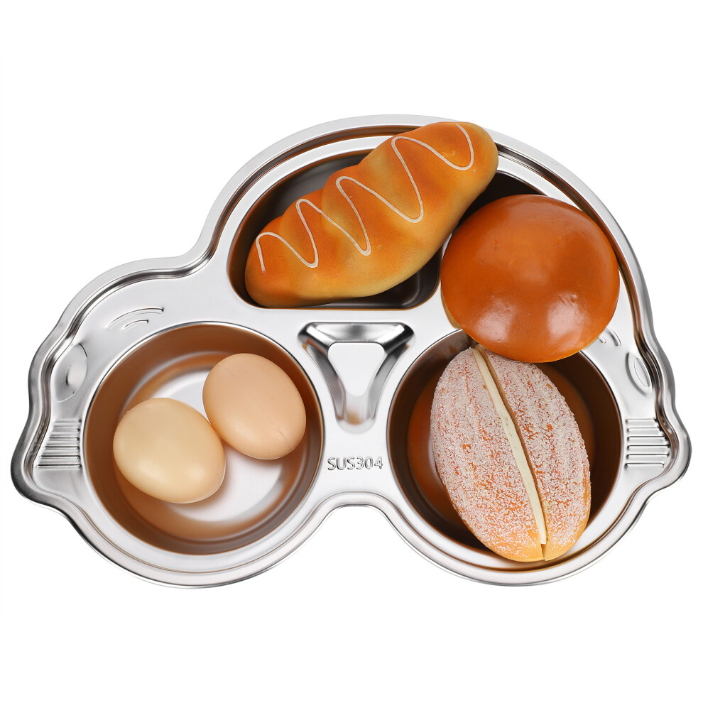 Dinner Plates for Kids, Stainless Steel Divided Food Plate with Cartoon Shape Design, One Piece Design Durable Meal Tray for Toddlers, High Quality