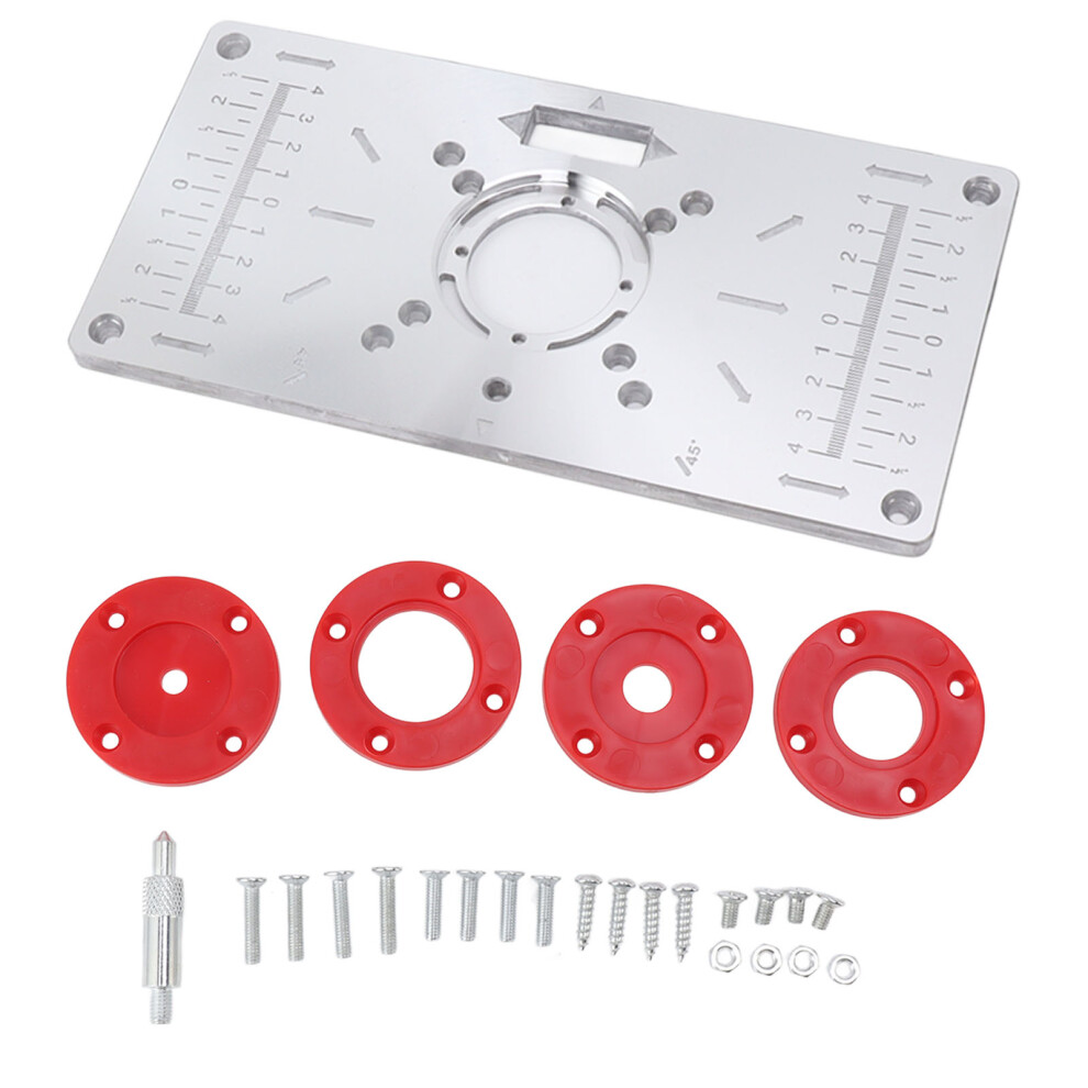 Aluminum Router Table Insert Plate Router Table Insert Plate For Woodworking Benches With Convenient Center Hole Bushing Clear Scale Accurate Drill 9448196701232