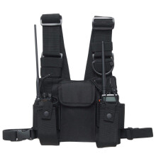 Ham de piept pentru walkie-talkie, bretele reglabile pentru umăr, transport mâini libere, material nailon durabil, husă frontală, toc de