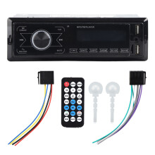 Sistema de audio para automóvil con radio FM, conectividad Bluetooth, llamadas manos libres, función de asistente de voz, entrada AUX, doble puerto