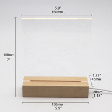 DIY Leuchtendes Memo-Board mit LED-Nachtlicht, Acryl & Holz, 150150 mm