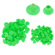 100PCS Green Animal Ear Tags, Round TPU+Copper Livestock ID Tags