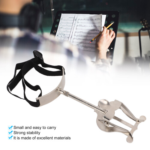 Durable Iron Silver Music Stand, Compact, Stable, Easy Carry 2