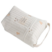 Sac à couches en coton au motif adorable, avec fermeture éclair, idéal pour les biberons et les lingettes de bébé