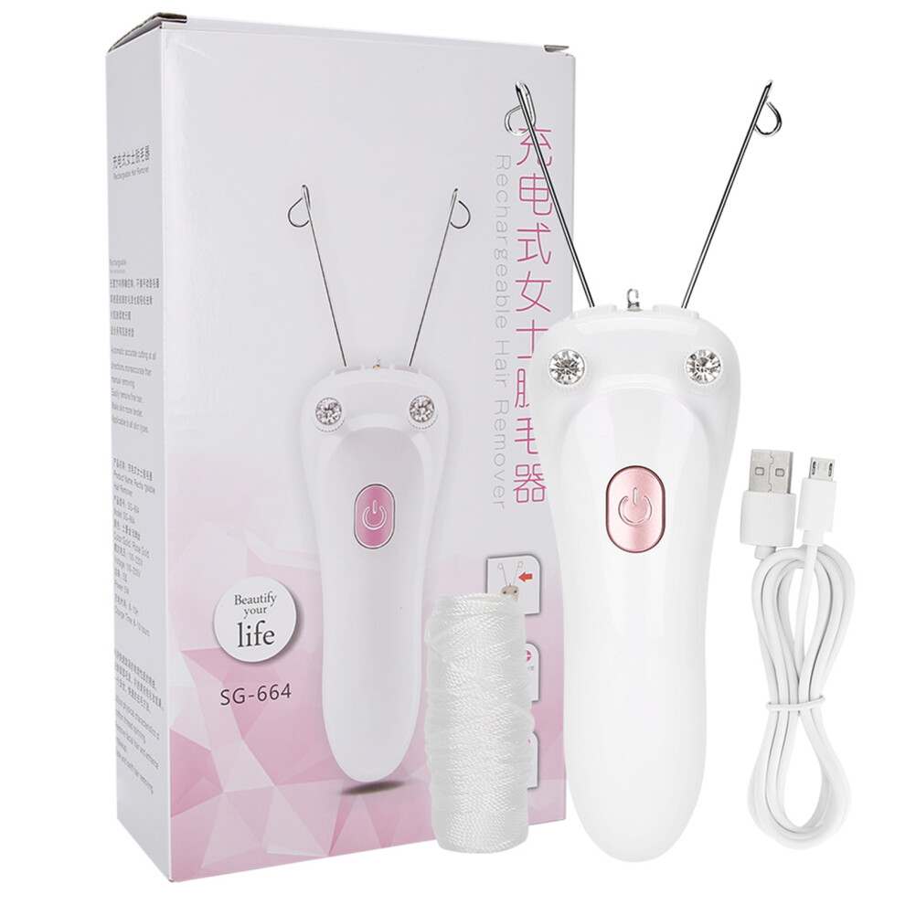 Threading Hair Removal Epilator for Women, Electric Physical Threading Facial Body Hair Removal Device with Cotton Thread Technology, Rechargeable