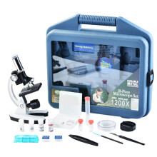 Microscópios de alta ampliação para crianças, kits de microscópio educativos com filtro óptico de cor e correção de aberração, brinquedos
