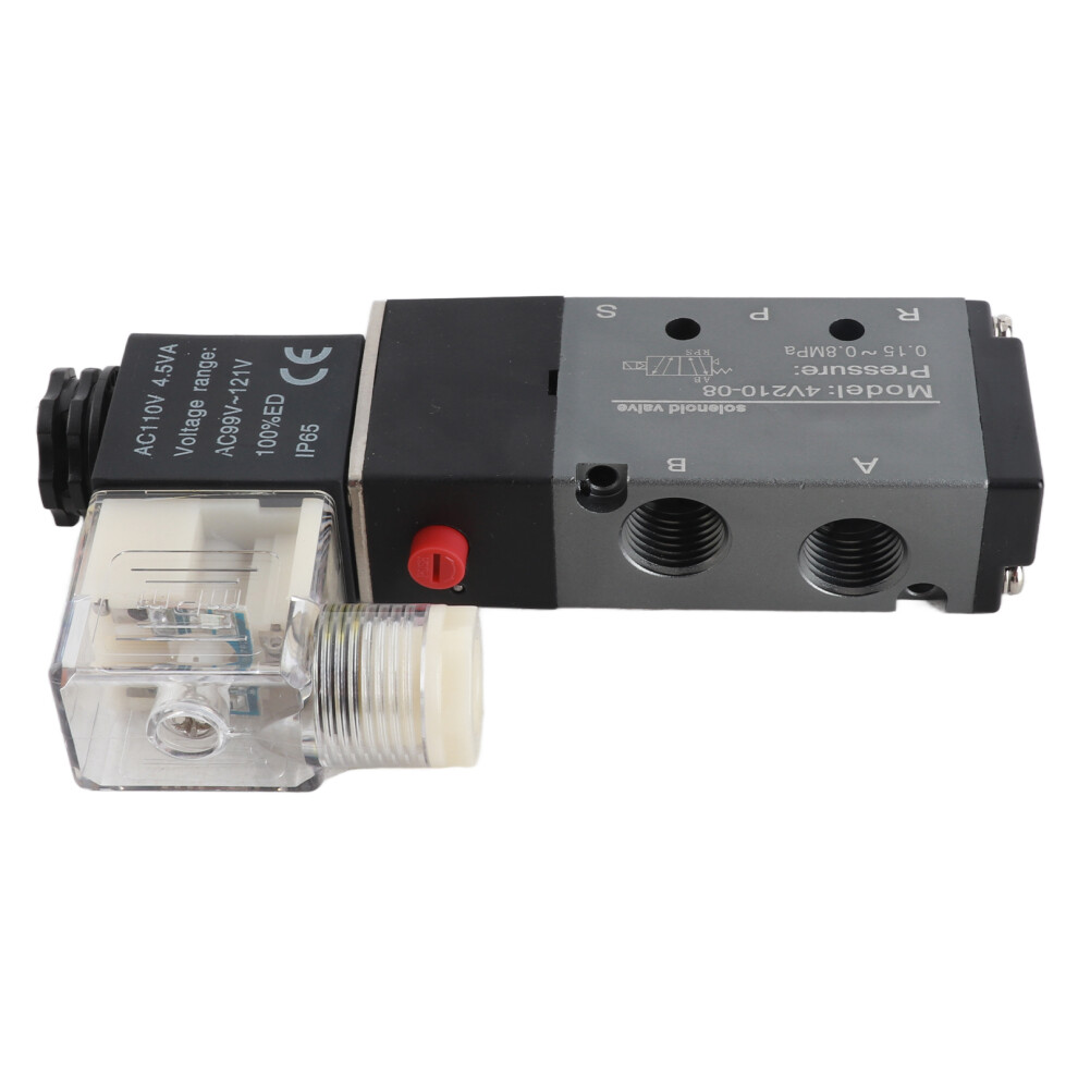 Pneumatic 5 Way Solenoid Valve 2 Position G1/4In Control Switch Ac 110V 3441376694320