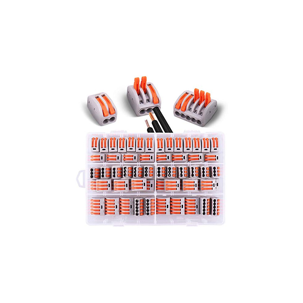 Compact Splicing Connectors For Wire Termination, Flame Retardant Insulating Material Reusable Wire Connectors With Enhanced Conductivity, No Tools 9009791502138