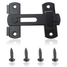 Matte Black Barn Door Lock, Fashion and Simplicity Flip Latch with Widely Used Functionality, Premium Material Safety Gate Latch for Bathroom,