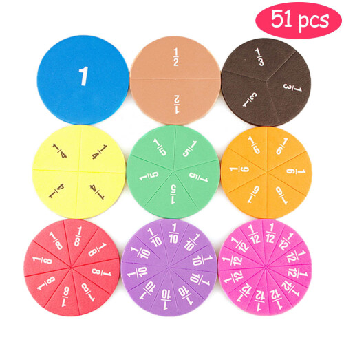 Fraction Circles For Teaching Math, Color-Coded Magnetic Fraction Tiles With Numbered Segments For Visual Learning, Montessori Math Manipulatives For 1