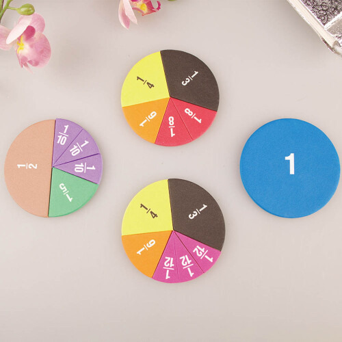 Fraction Circles For Teaching Math, Color-Coded Magnetic Fraction Tiles With Numbered Segments For Visual Learning, Montessori Math Manipulatives For 2