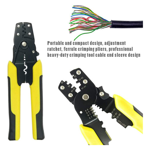 1 Pcs Crimp Tool Crimper Plier Wire Crimpers Adjustable Crimping Range for Cutting and Pressing Cables 1