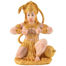 Gold Hanuman Statue Indian Lord Sculpture India Figurine Collection Idol Murti Pooja Sculpture for Decor Ornament