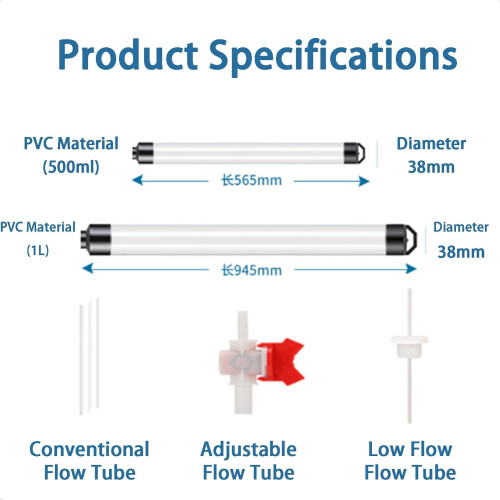 PVC Groundwater Sampling Equipment 0.5L Low Flow Sampler for Lake River Well with Replaceable Tube 1