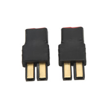 2 piezas de adaptador macho a conector en T Deans, negro, 37x18 mm