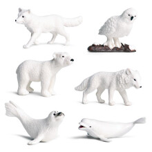 Conjunto de figuras de animais, figuras realistas de animais do Ártico com design esculpido altamente detalhado para crianças e colecionadores,