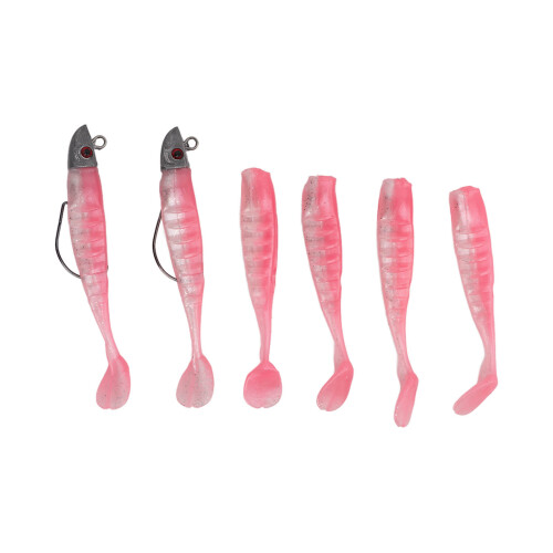 2er Pack Pinkes Silikon-Schwimmköder-Set – Süß- und Salzwasser 1