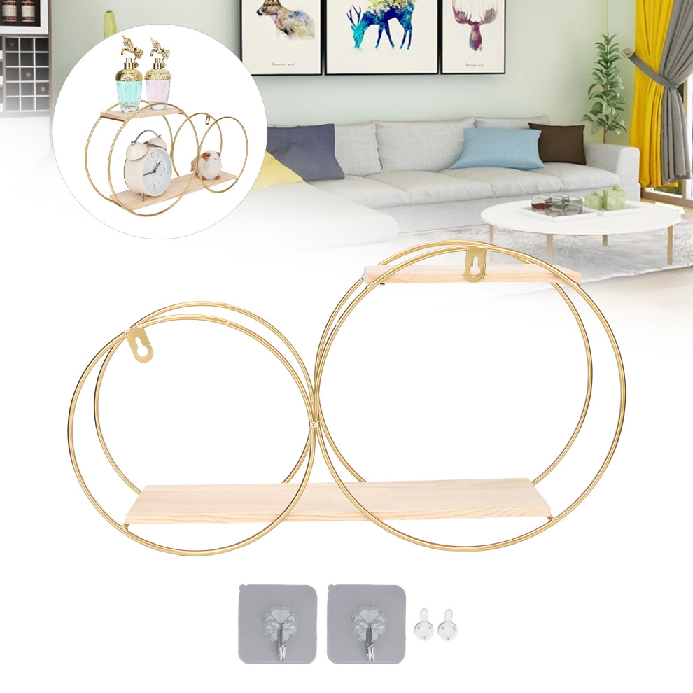 Wall Mount Metal & Wood Storage Shelf 45cm for Bathroom Organizing