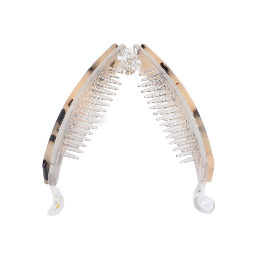 Beige Tortoiseshell Hair Claw Clip For Women - Non-Slip Banana Barrette