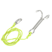 Edelstahldivinghaken mit Spiral-Coil-Leine, 13 cm, 1,2 m Seil