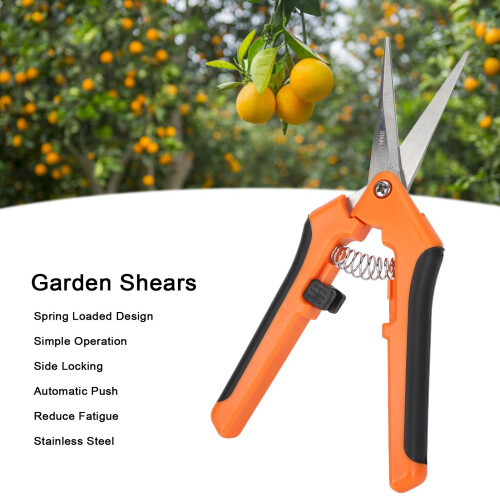 Federstahl-Gartenschere mit Feder, 16,5 cm Schnittschere in Orange 2