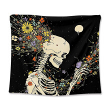 Vintage Flower Plant Tapestry Wall Hanging, Versatile Usage Bohemian Gothic Art, Durable Material Flexible Soft Fabric Decor for Bedroom Living Room