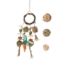 Disques en bois faits à la main, jouet à mâcher pour lapins et petits animaux de compagnie, pour le nettoyage des dents et accessoires suspendus