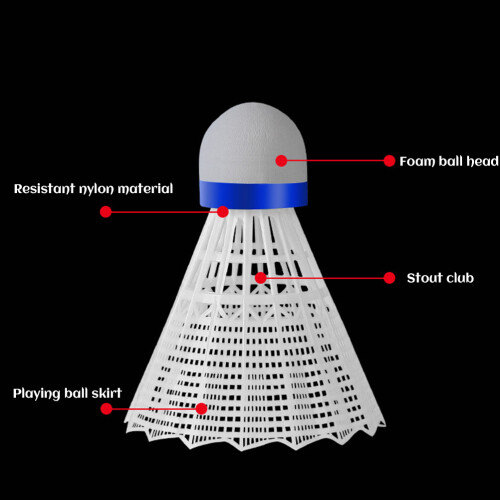 12 Nylon Shuttlecocks Offering Stability for All Skill Levels 2