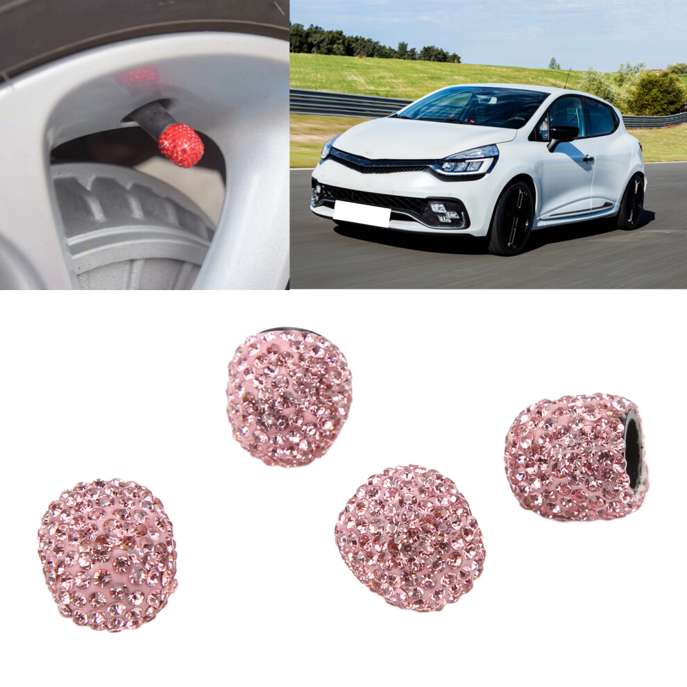 Universal 15Mm Bling Valve Stem Caps - Shiny Protection For Tires Pink 8401376721476