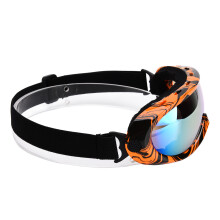 Single Layer Ski Goggles Windproof UV Protection Orange Black Outdoor Riding