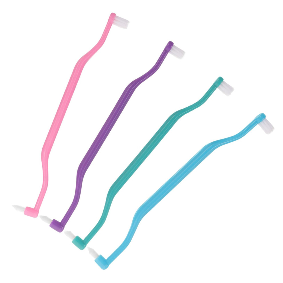 4pcs DualEnded Interdental Toothbrush with Ergonomic Grip for Plaque Removal and Gum Care