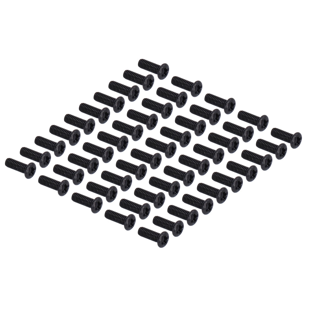 50 Steel M3x8 Fully Threaded Pan Head Fasteners Black Zinc Plated Bolts 4971376726206