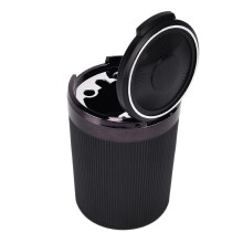 Tragbarer LED-Auto-Aschenbecher mit Deckel, 3W, Edelstahl, 77mm