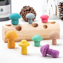 Jouet de cueillette de champignons en bois pour enfants 18 x 6 x 5,3 cm