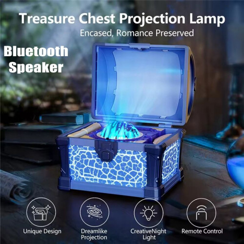 Treasure Box Projection Light  Speaker with White Noise Timeable Bedroom Atmosphere Projector Children Gift 2