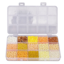Glass Seed Beads for Jewelry Making, Craft Beads Kit with Organized Storage, Small Craft Beads in 15 Colors, Assorted Beads for DIY Handicrafts,