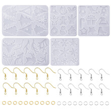 Durable Silicone Earring Components for Handmade Jewelry, Convenient Replacement Hanging Decorations DIY Leather Earrings, Santa Angel Snowman Themed