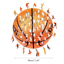 Puzzle de basket-ball naturel de 203 pièces 29x29 cm