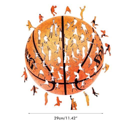 203 piezas rompecabezas de madera de baloncesto 29x29 cm natural